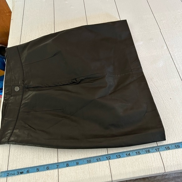 100% Leather Vintage Black Mini Skirt 11/12 Body Exteriors - Picture 4 of 7